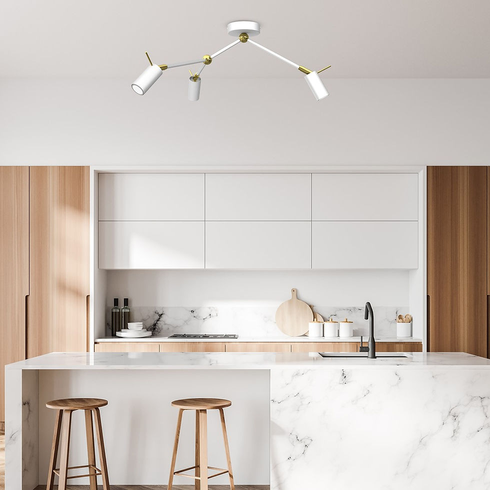 Miniaturebillede: IRIS Hvid/Guld 3x mini GU10 loftslampe