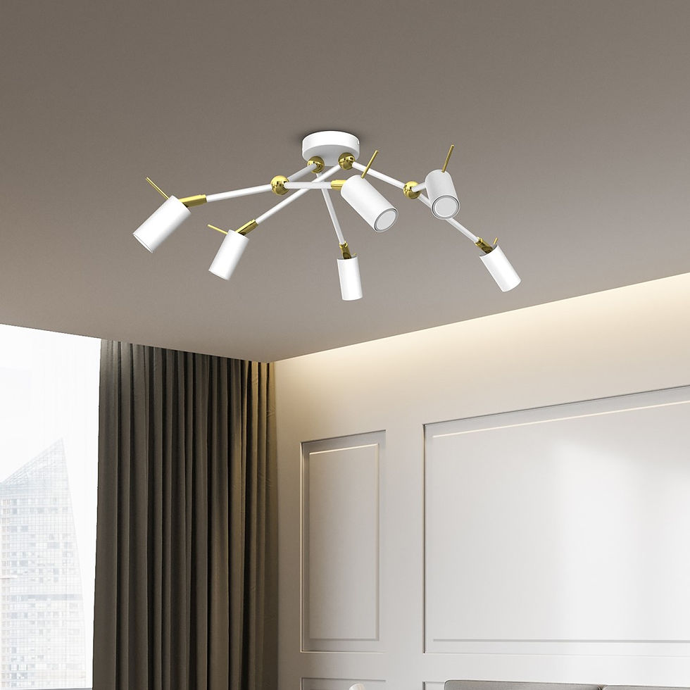 Miniaturebillede: IRIS Hvid/Guld 6x mini GU10 loftslampe