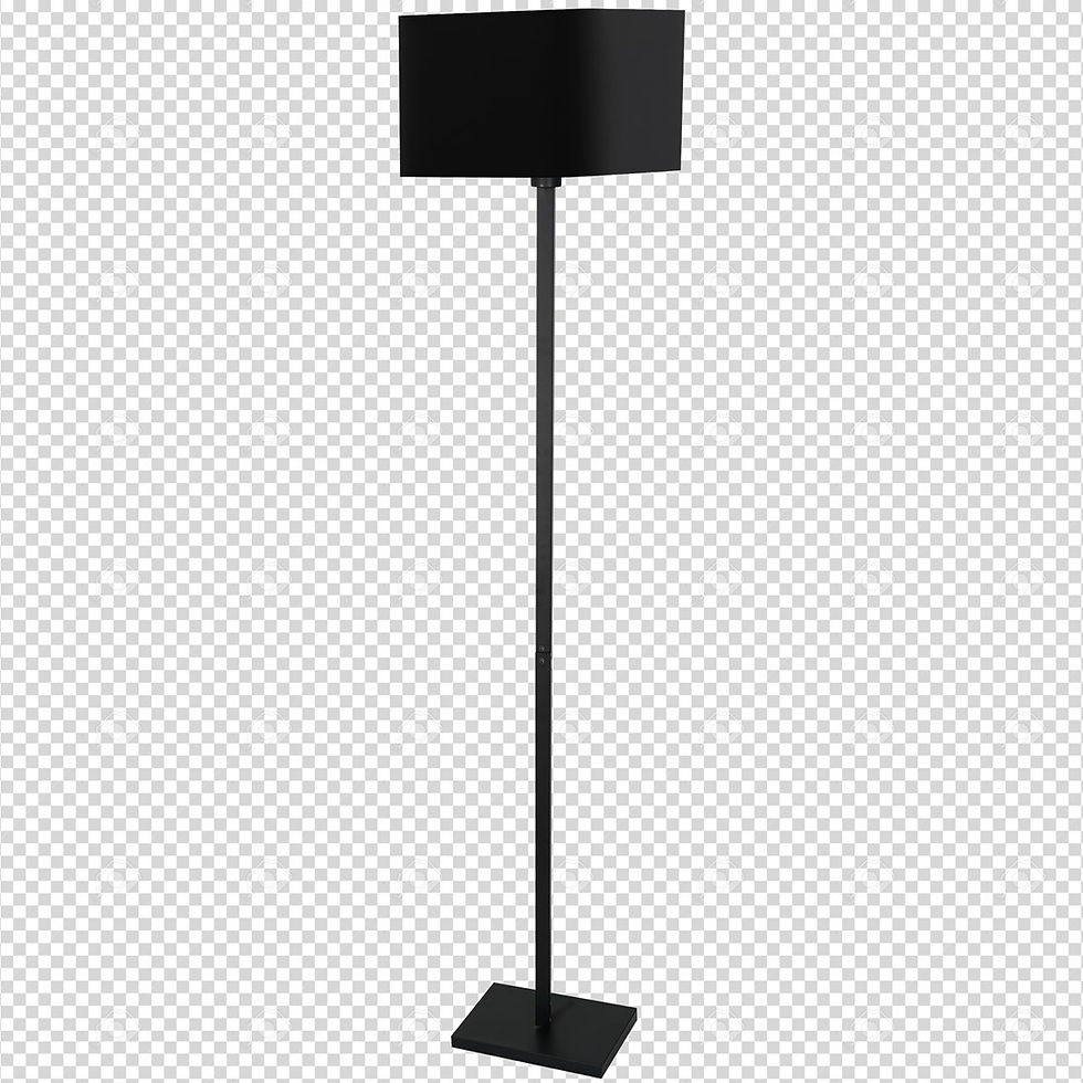 Miniaturebillede: NAPOLI SORT/GULD gulvlampe 1xE27