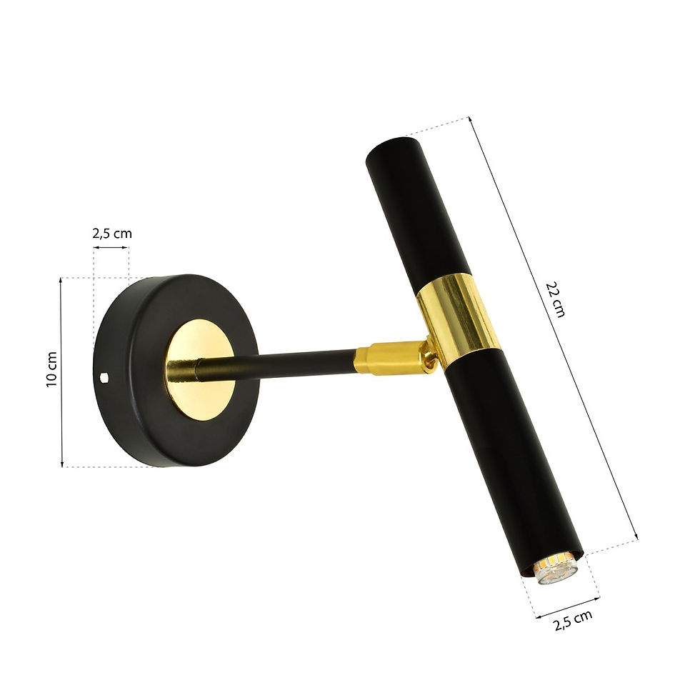 Miniaturebillede: MONZA SORT/GULD 1xG9 8W væglampe