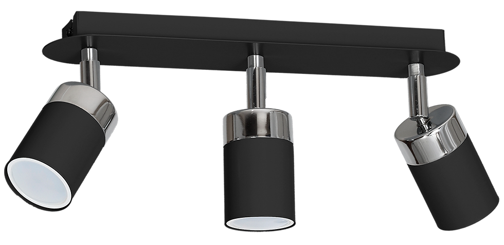 Miniaturebillede: JOKER BLACK/CHROME 3xGU10 loftslampe