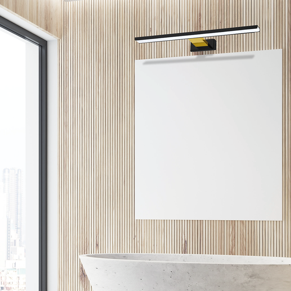 Miniaturebillede: SHINE BLACK/GULD væglampe 60cm 13,8W LED