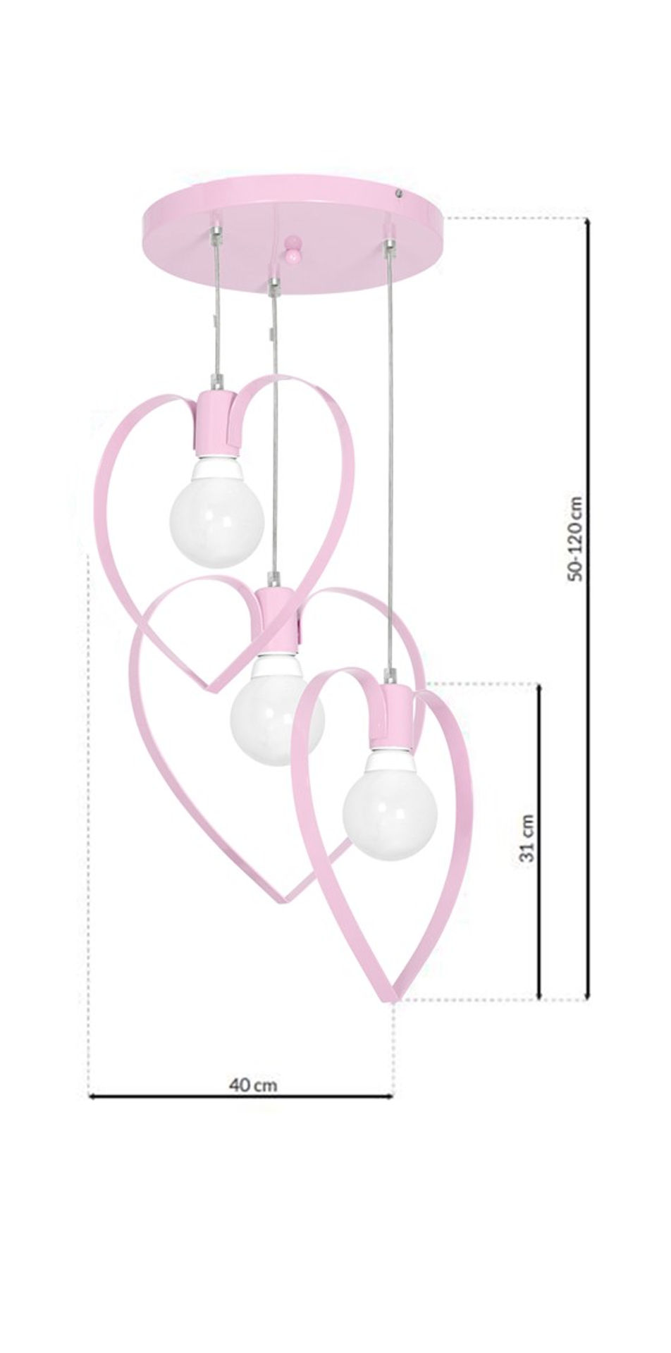 Miniaturebillede: AMORE PINK hængelampe 3xE27