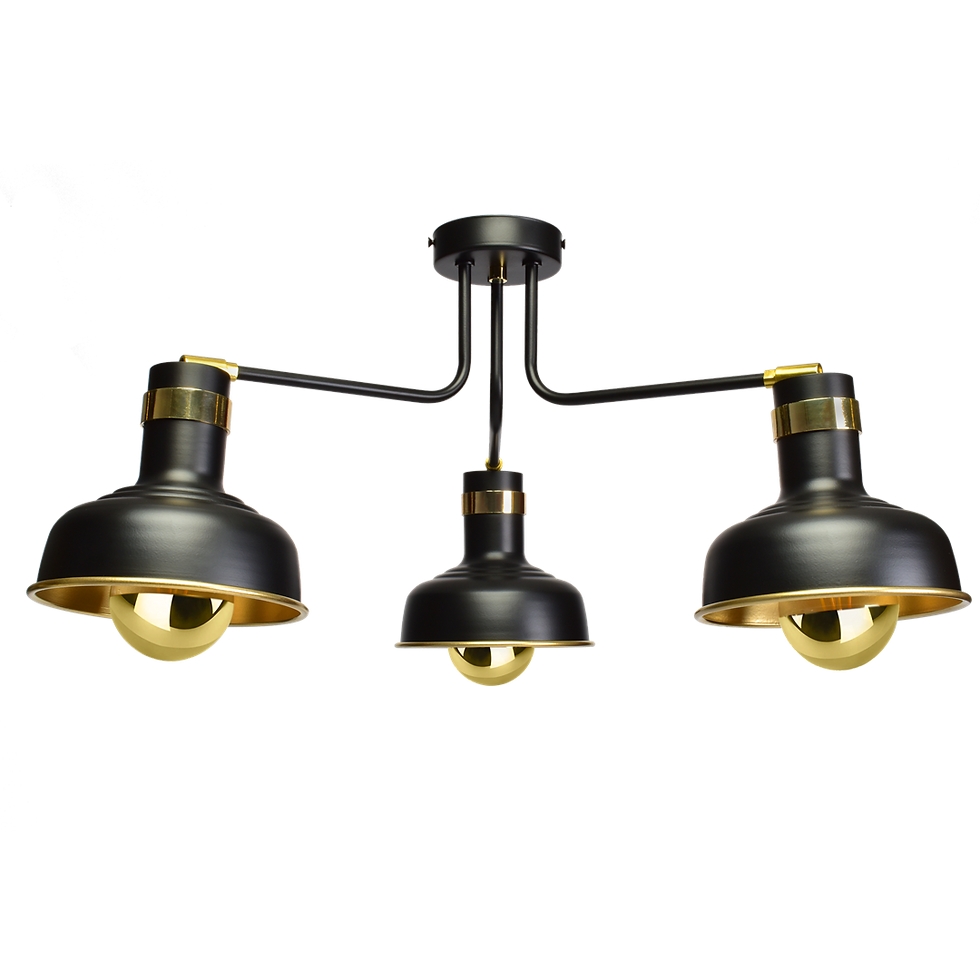 Miniaturebillede: MARGO 3xE27 SORT/GULD 3xE27 loftslampe