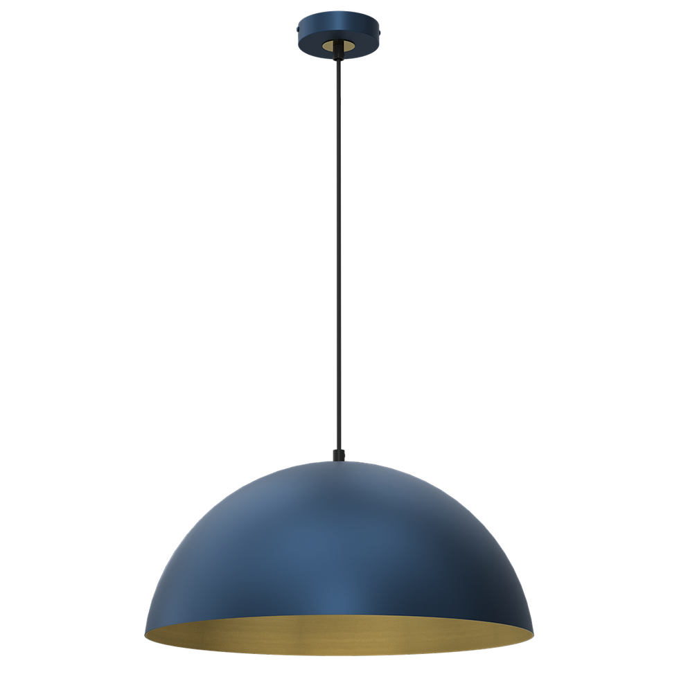 Miniaturebillede: BETA NAVY BLUE/GULD hængelampe 1xE27 45cm