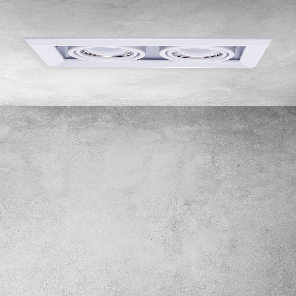 Miniaturebillede: BLOCCO WHITE INDSUKKE-MONTERET LAMPE 2x7W GU10 LED