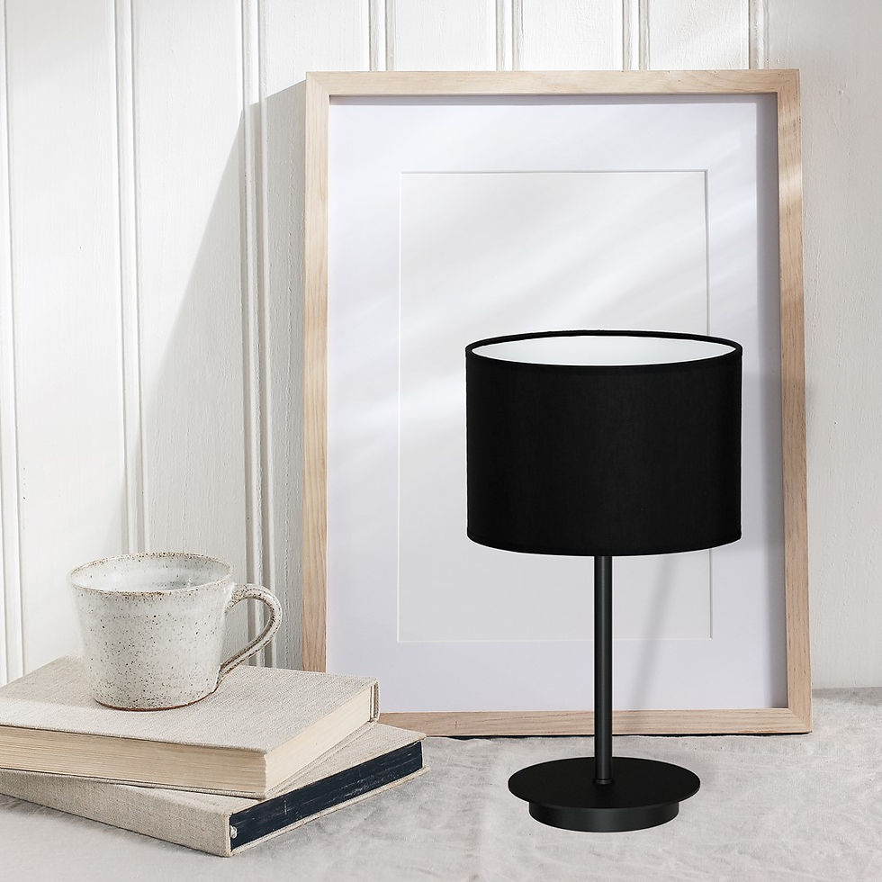 Miniaturebillede: BARI SORT bordlampe 1xE27