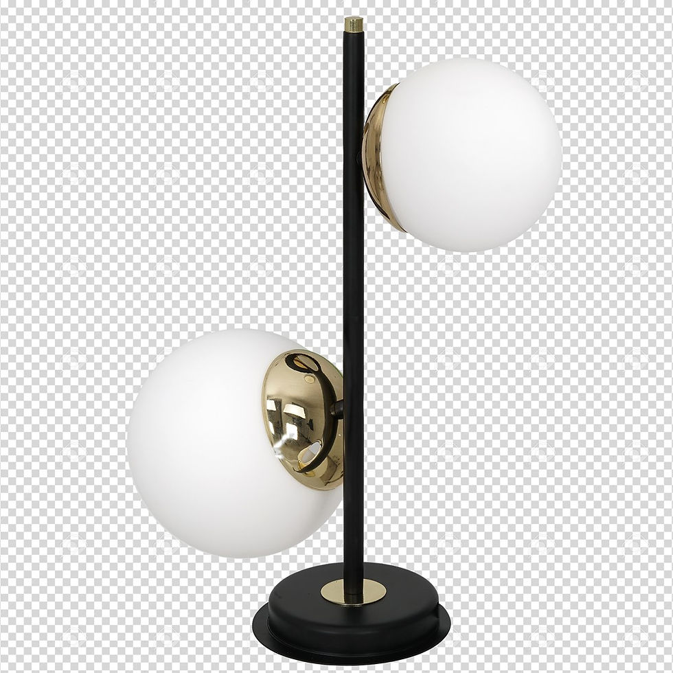 Miniaturebillede: SPARTA SORT / GULD bordlampe 2xE14