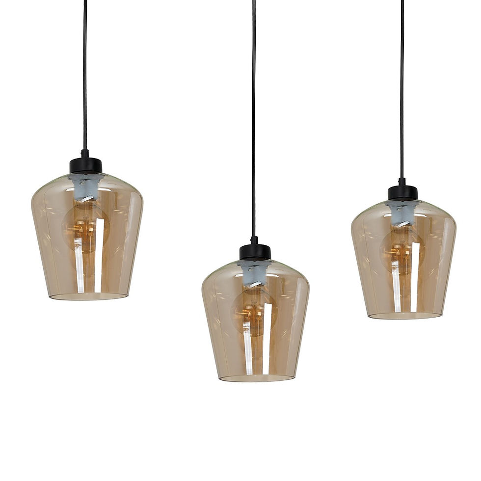 Miniaturebillede: SANTIAGO AMBER hængelampe 3xE27