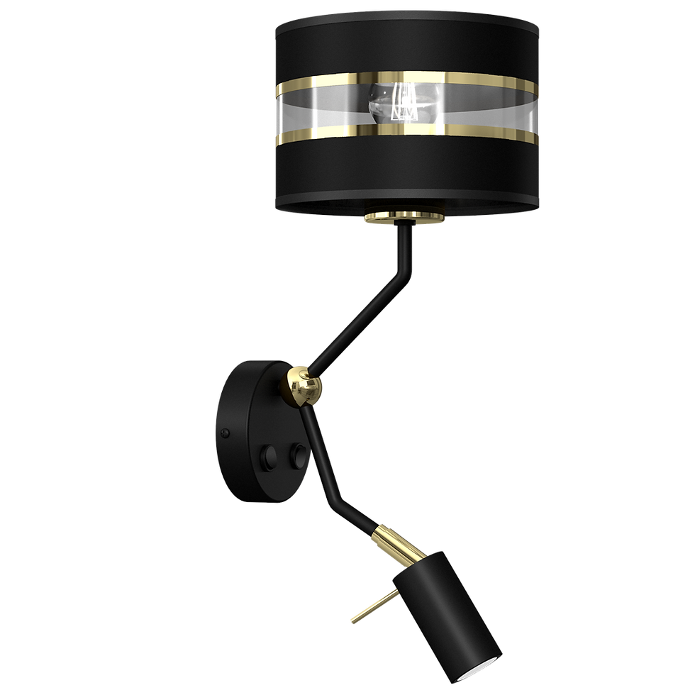 Miniaturebillede: ULTIMO BLACK væglampe 1xE27 + 1x mini GU10