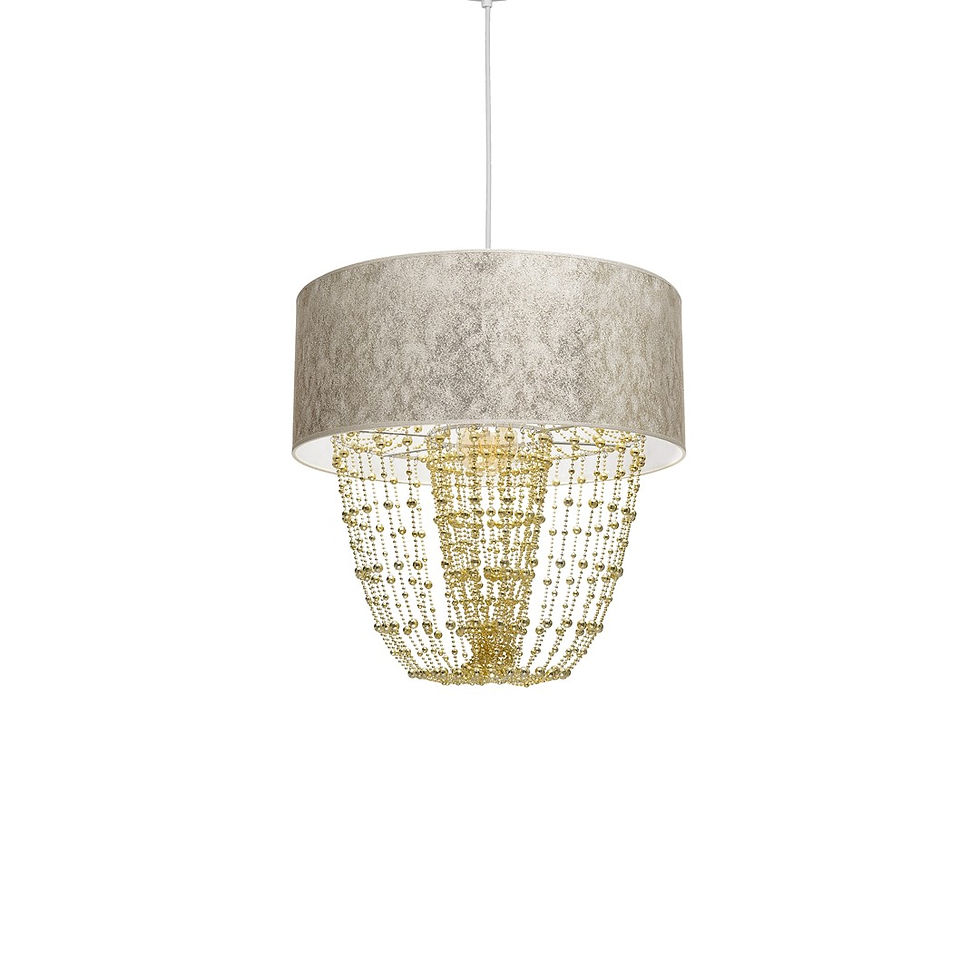 Miniaturebillede: ALMERIA HVID/GULD hængelampe 1xE27
