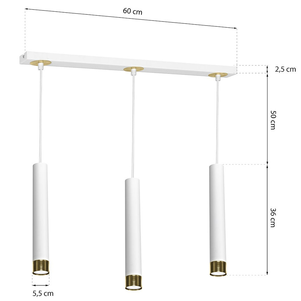 Miniaturebillede: DANI HVID/GULD 3xGU10 hængelampe