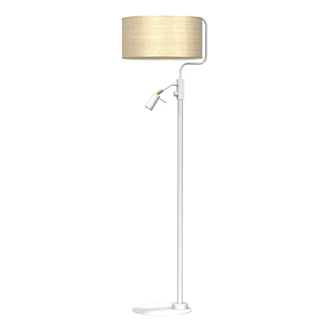 MARSHALL WHITE / RATTAN gulvlampe 1xE27 + 1x mini GU10