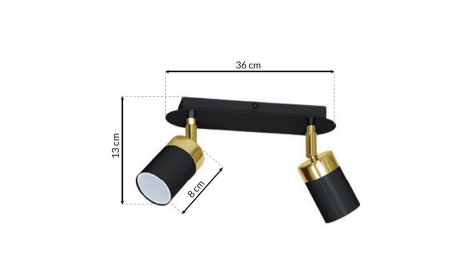 Miniaturebillede: JOKER SORT/GULD loftslampe 2xGU10