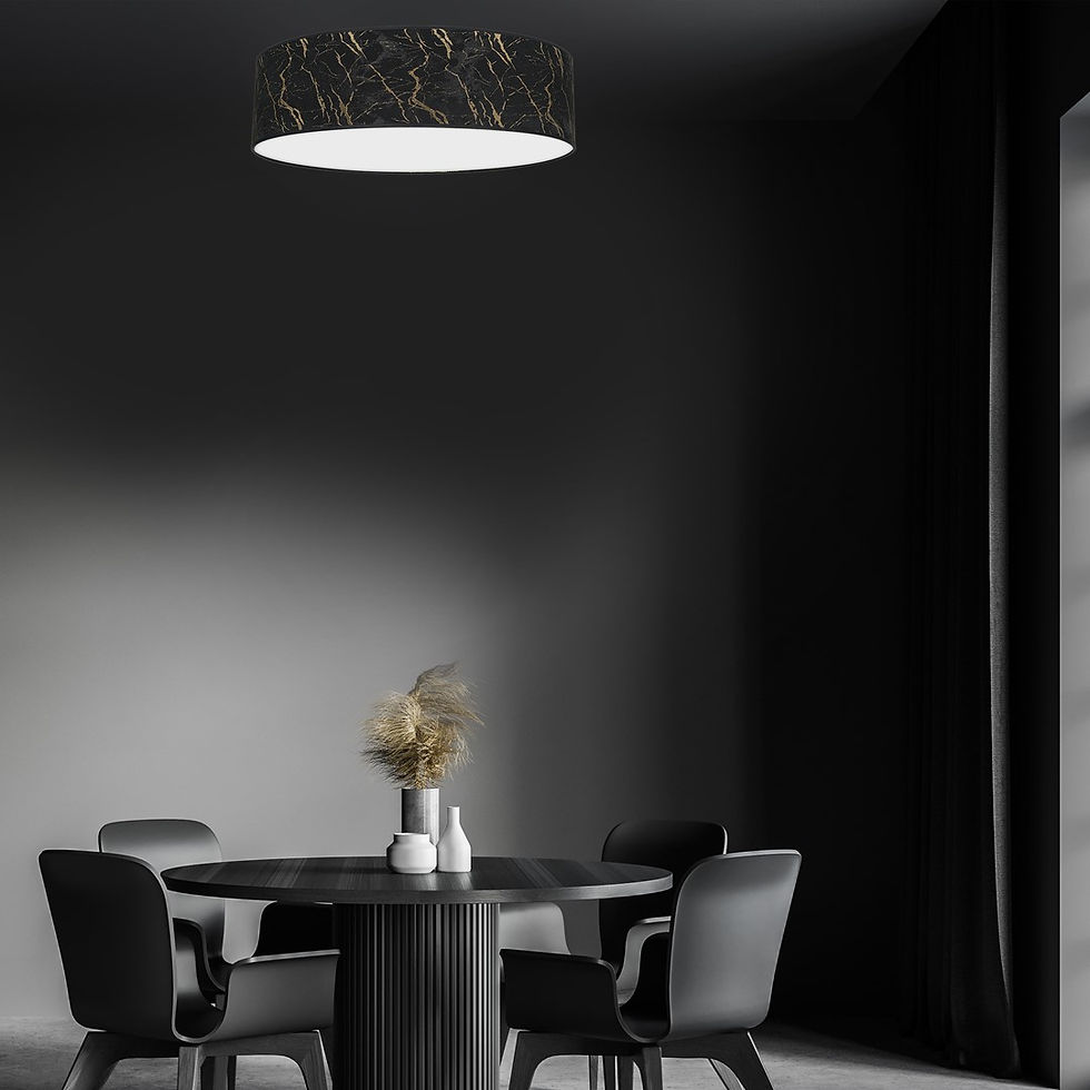 Miniaturebillede: SENSO Sort/Guld loftslampe 3xE27 Ø60cm