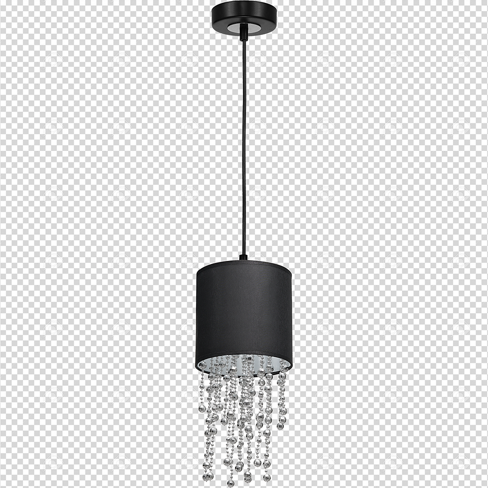 Miniaturebillede: ALMERIA BLACK/CHROME hængelampe 1xE27