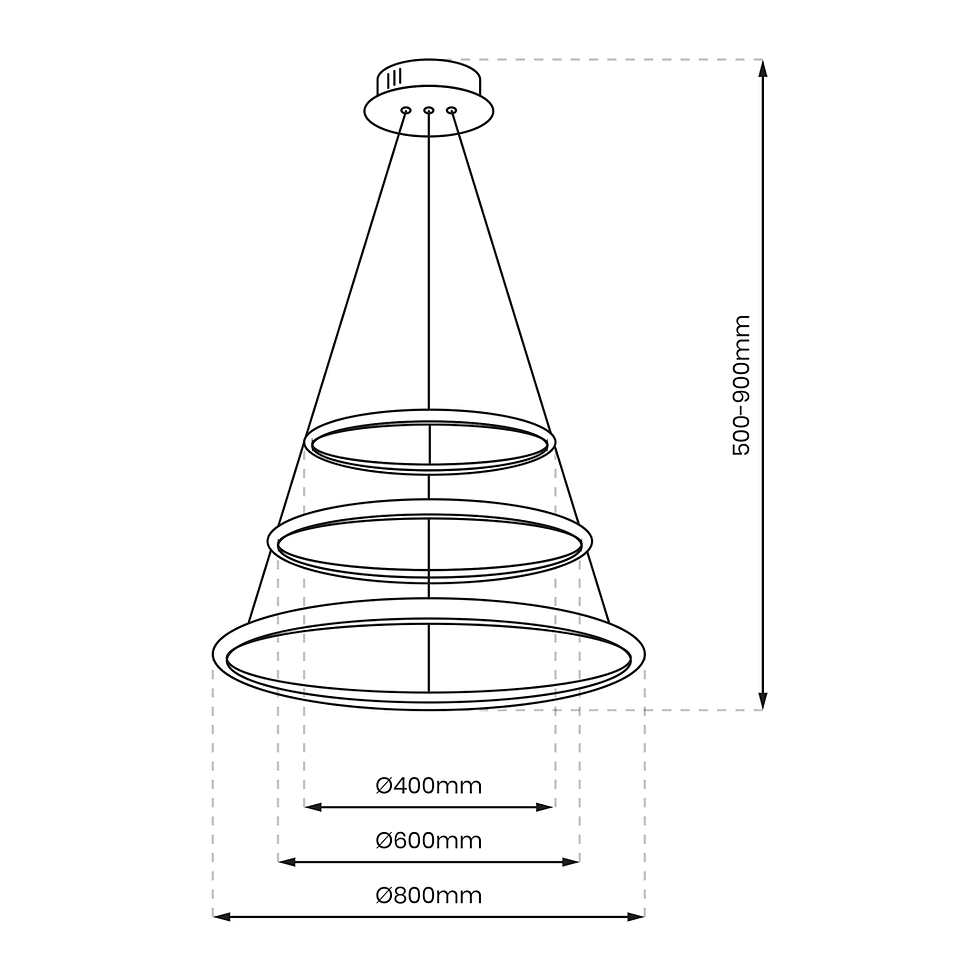 Miniaturebillede: ROTONDA CHROME 93W LED hængelampe