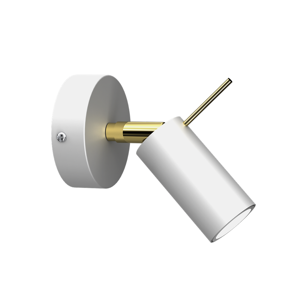 Miniaturebillede: PRESTON GULD/HVID væglampe 1x mini GU10