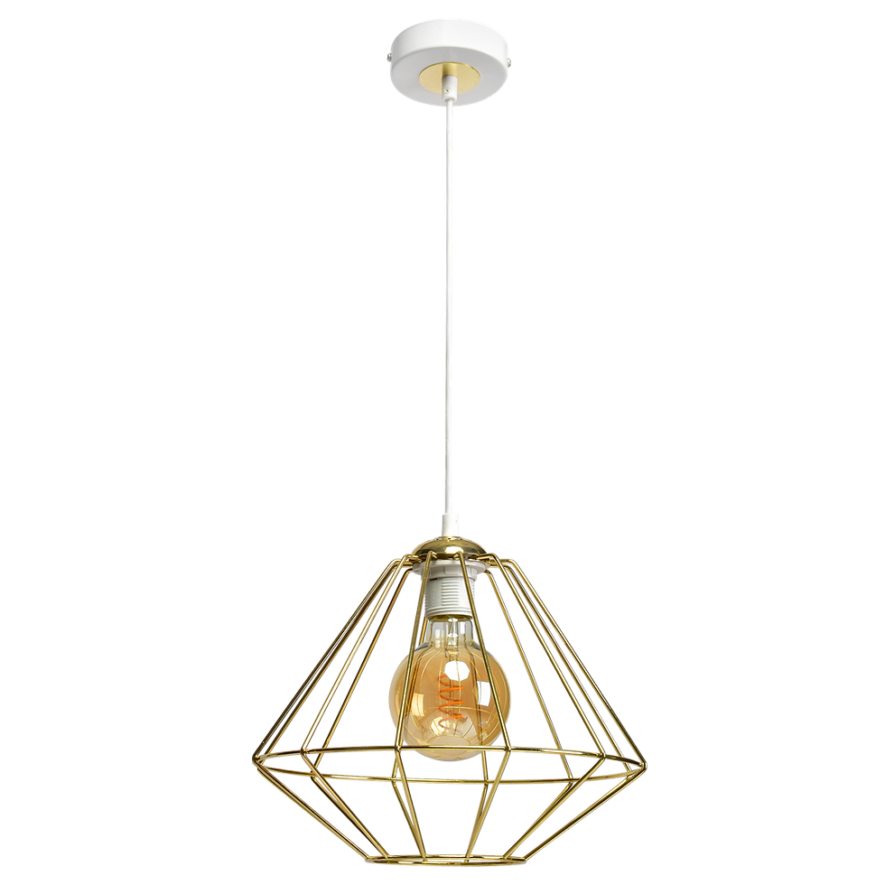 Miniaturebillede: LUPO HVID/GULD hængelampe 1xE27