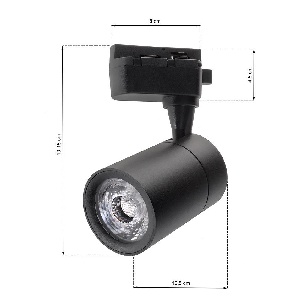 Miniaturebillede: SPORLYS 12W LED Sort 4000K Loftslampe