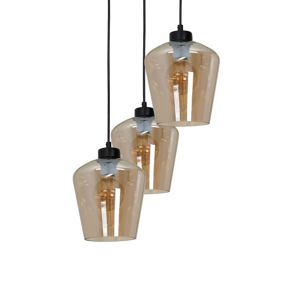 Miniaturebillede: SANTIAGO AMBER hængelampe 3xE27