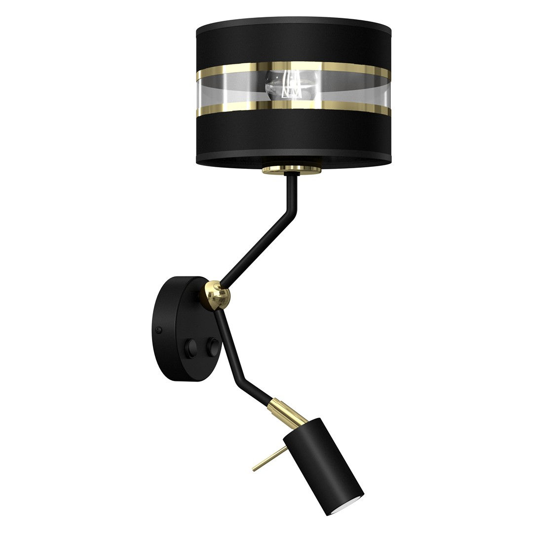 ULTIMO BLACK væglampe 1xE27 + 1x mini GU10