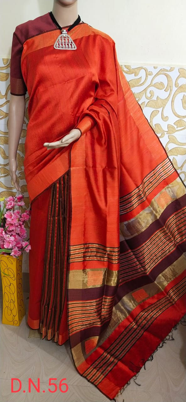 Pure Tussar Dupion Silk Sarees