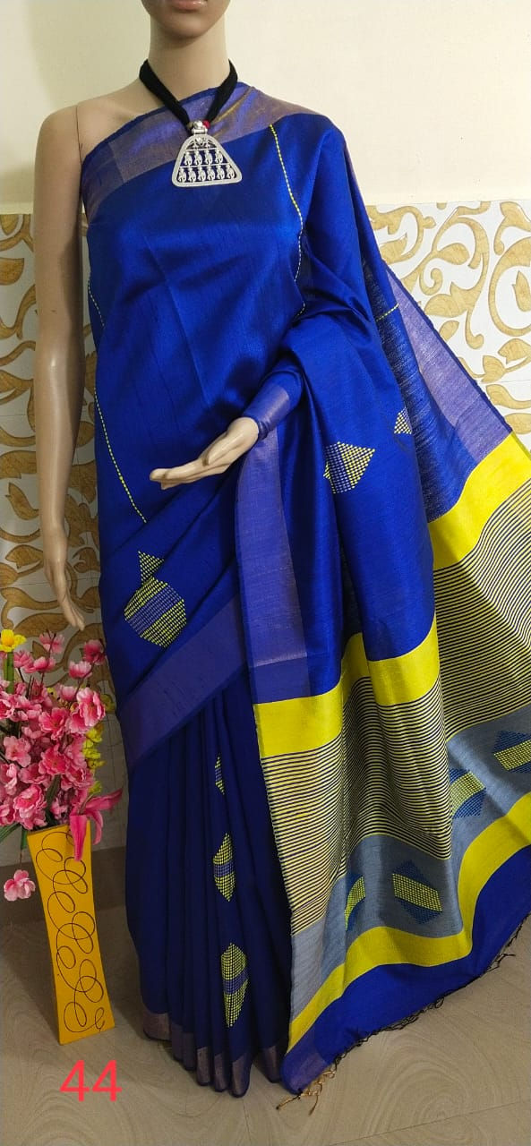 Pure Tussar Dupion Silk Sarees