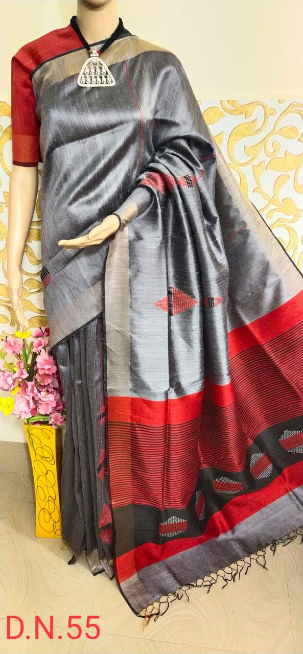 Pure Tussar Dupion Silk Sarees