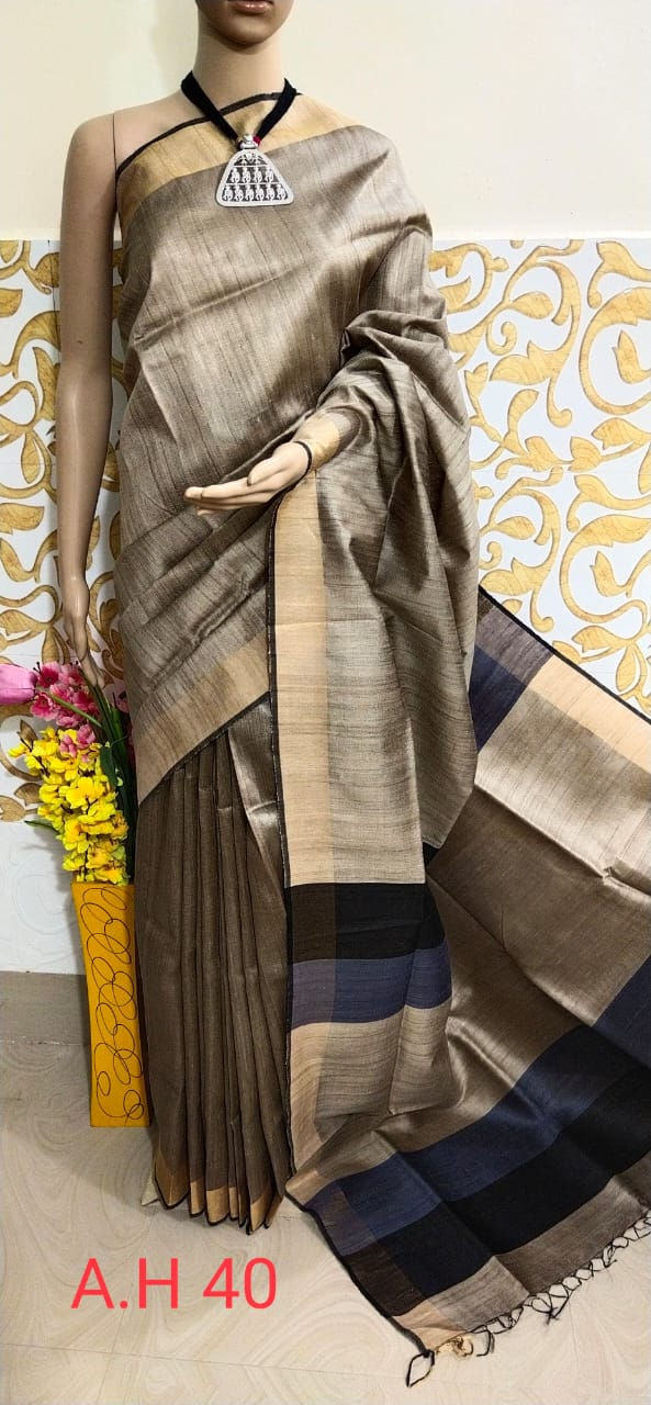 Pure Tussar Dupion Silk Saree