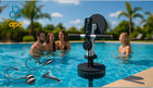 APA pool fitness equipment with people in a swimming pool.