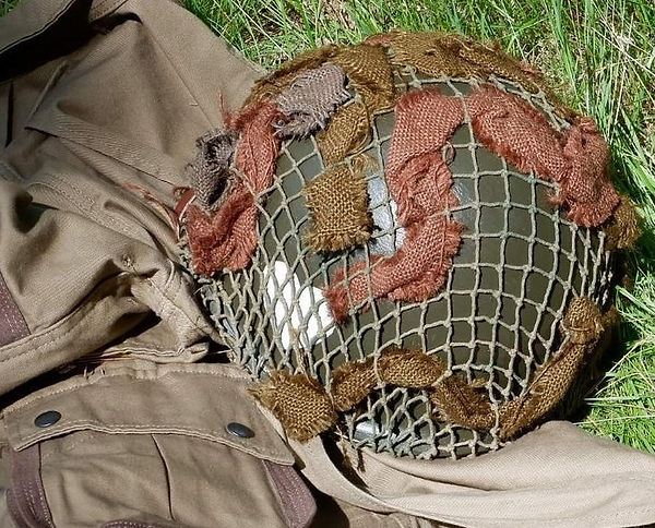US 101st paratrooper helmet with scrim