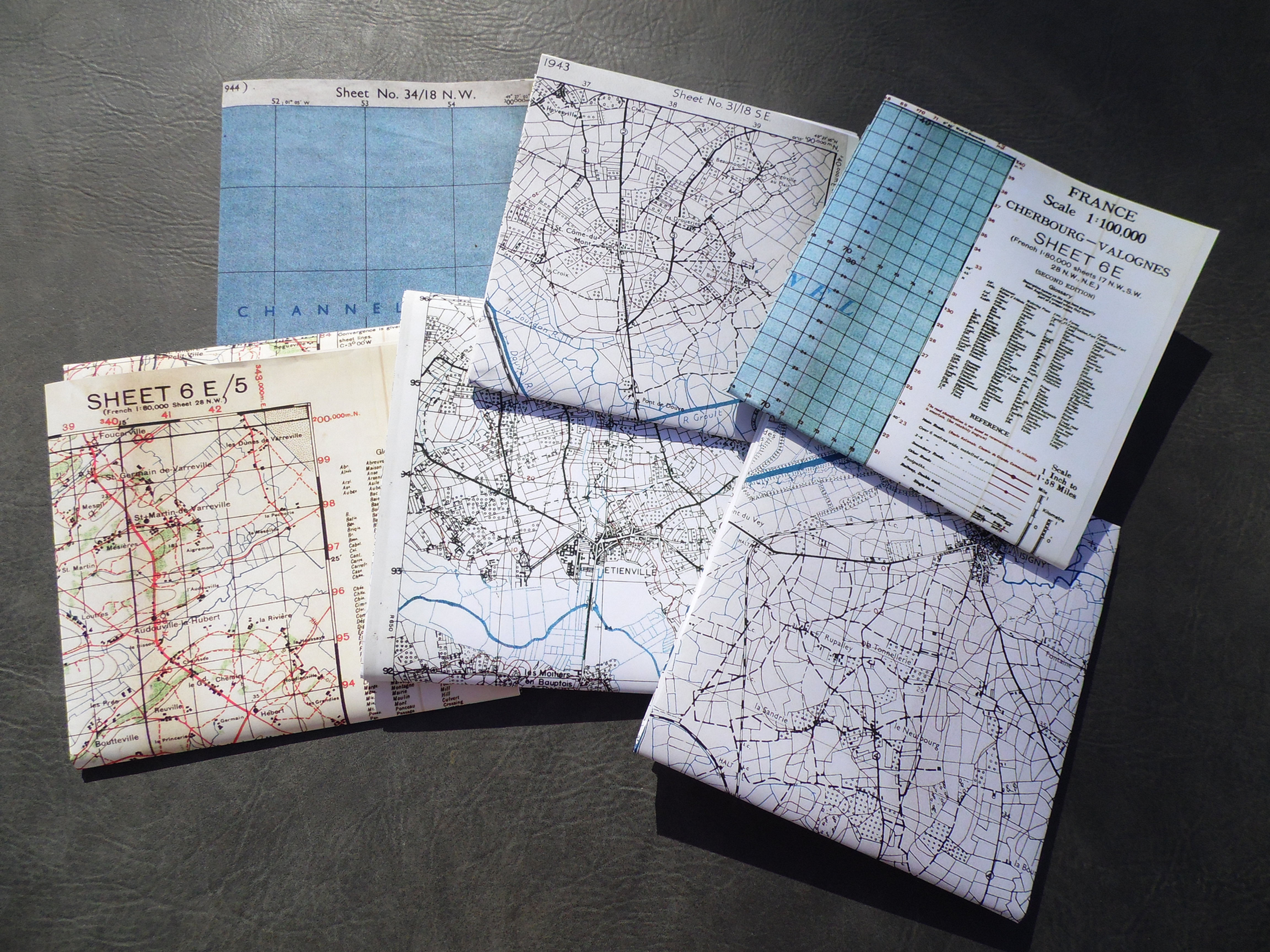 SET OF 6 Normandy Airborne Invasion Maps