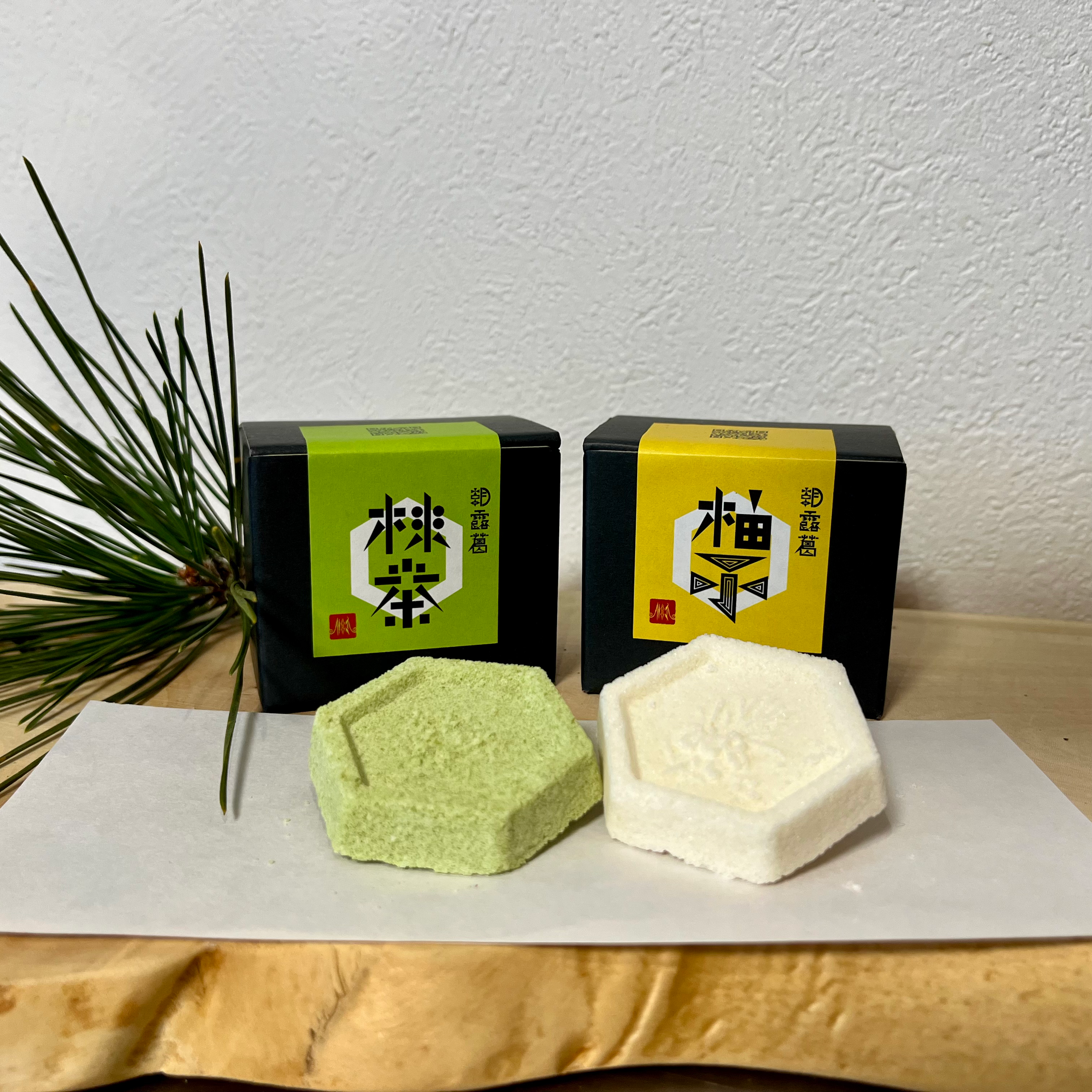 葛湯 朝露葛（柚子味 3個入り×2＋抹茶味3個入り×2）（送料込・税込）