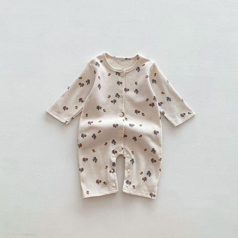 New Cotton Waffle Baby Pajama Jumpsuit