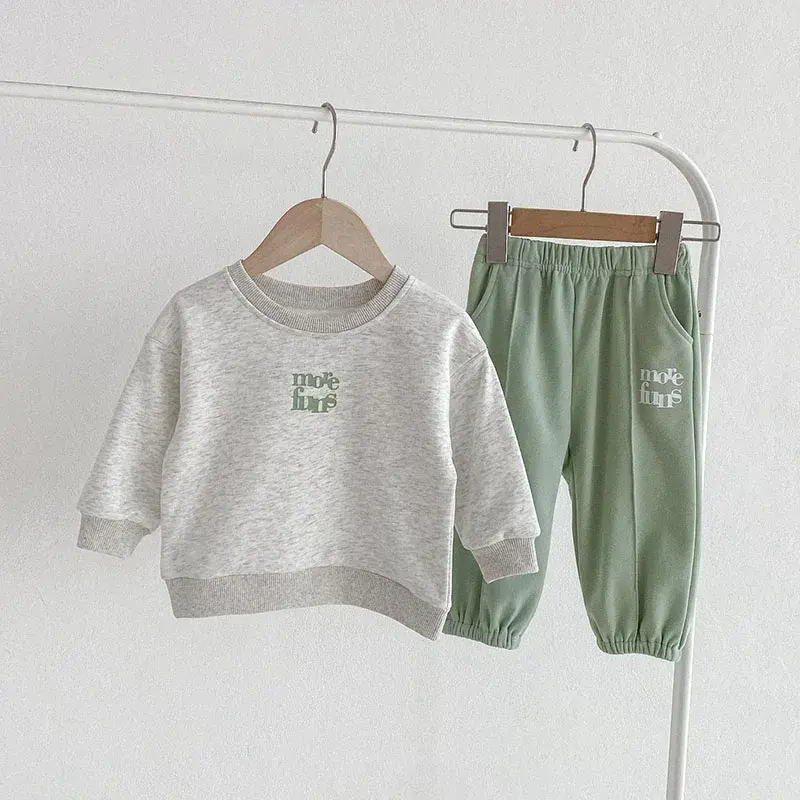 Casual Tracksuit Top + Jogger Pants Set for baby Boys