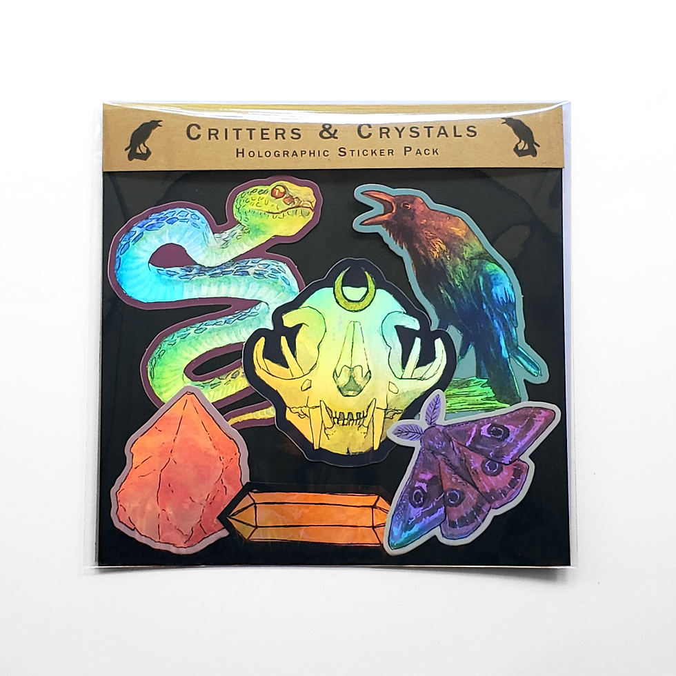 Critters & Crystals - Holo Vinyl Sticker Pack (6)