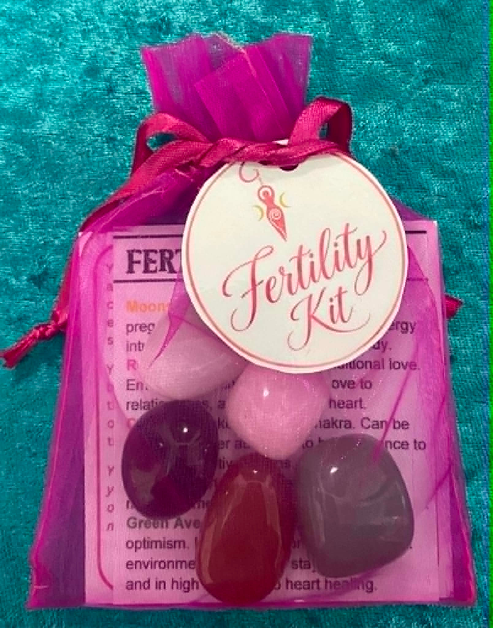 CRYSTAL KIT Fertility ~ Moonstone, Rose Quartz, Carnelian, Smoky Quartz
