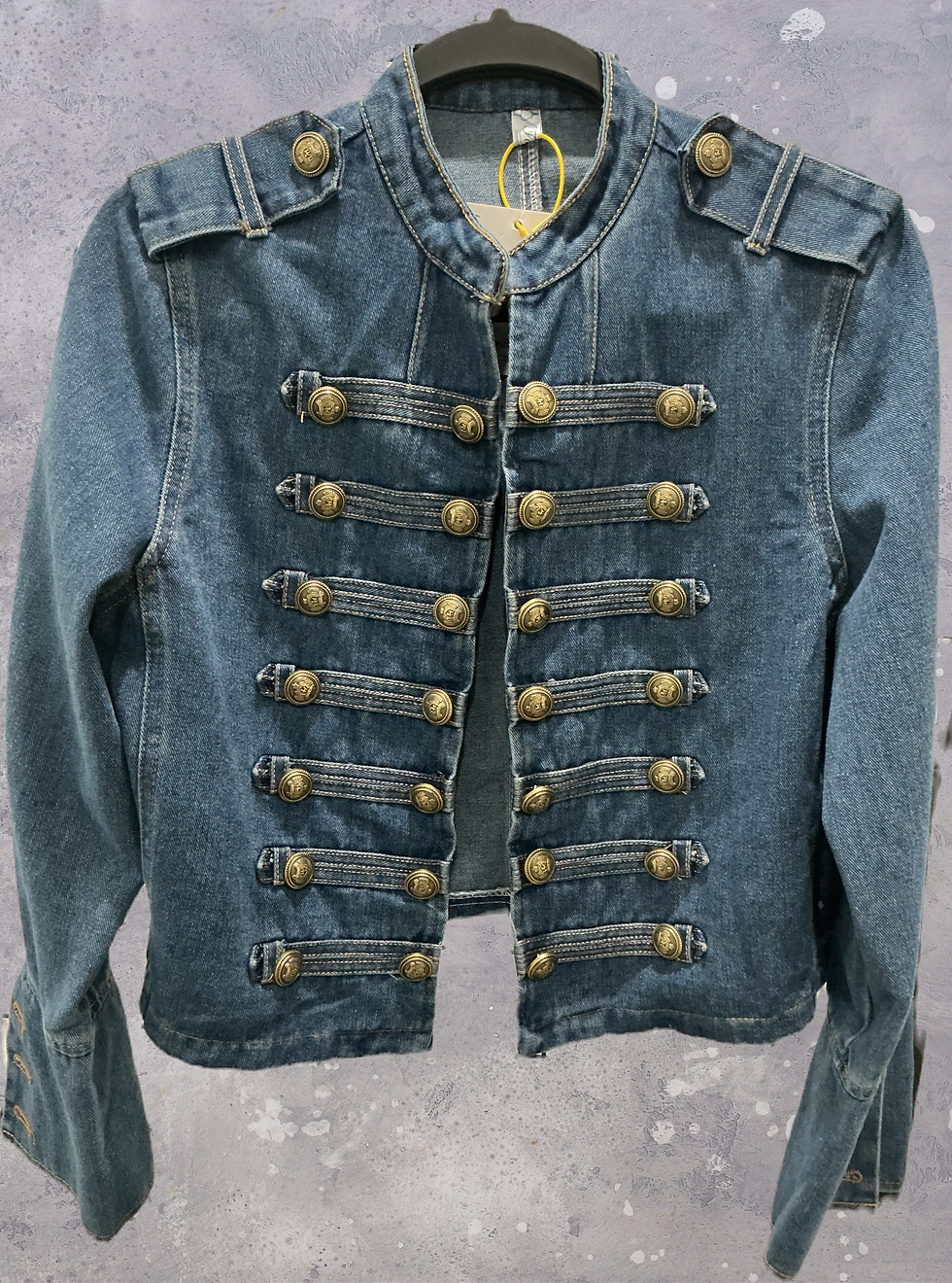 Thumbnail: Retro Military-Style Denim Jacket