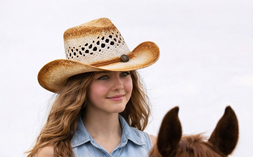 Thumbnail: Woven Straw Color-Blend Cowboy Hat