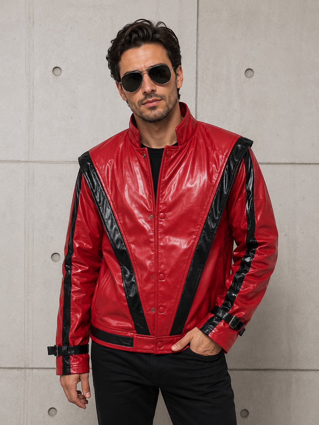 Thriller-Inspired Red and Black Jacket – Adult