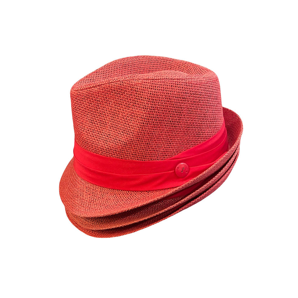 Thumbnail: Product image of Red Panama Fedora on a White Background