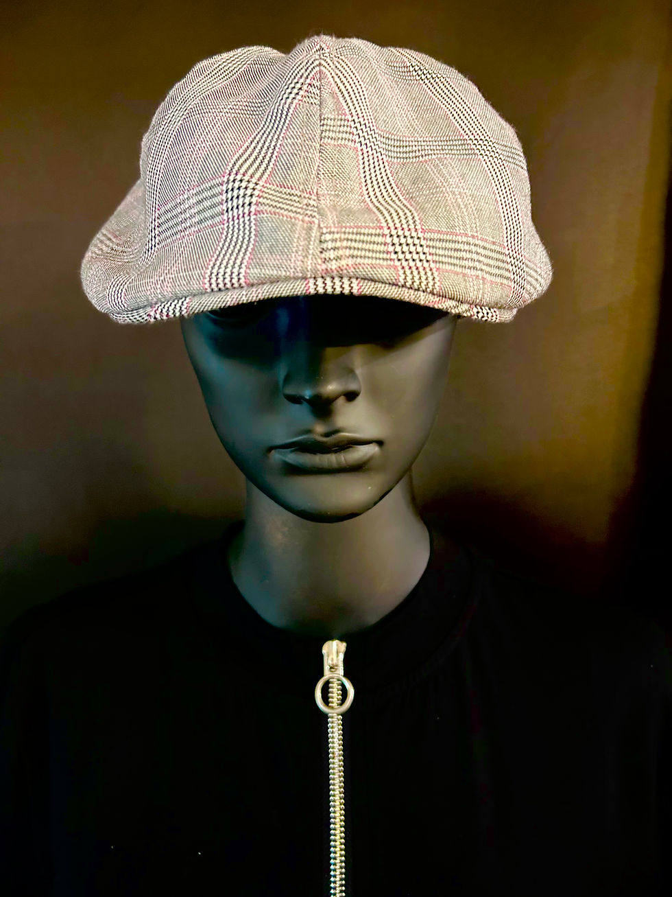 Thumbnail: Peter Grimm Pink and Black Plaid Flat Cap