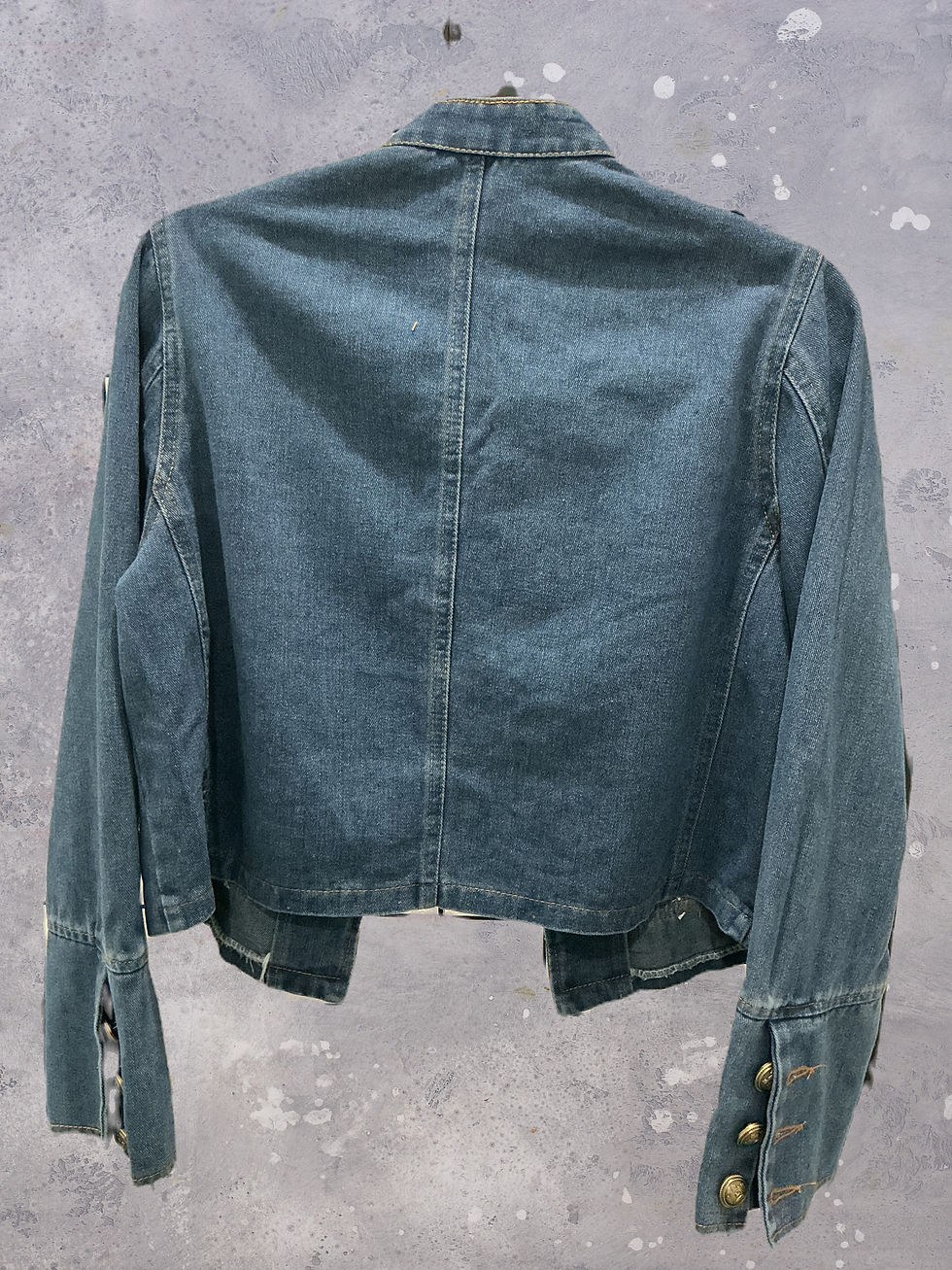 Thumbnail: Retro Military-Style Denim Jacket