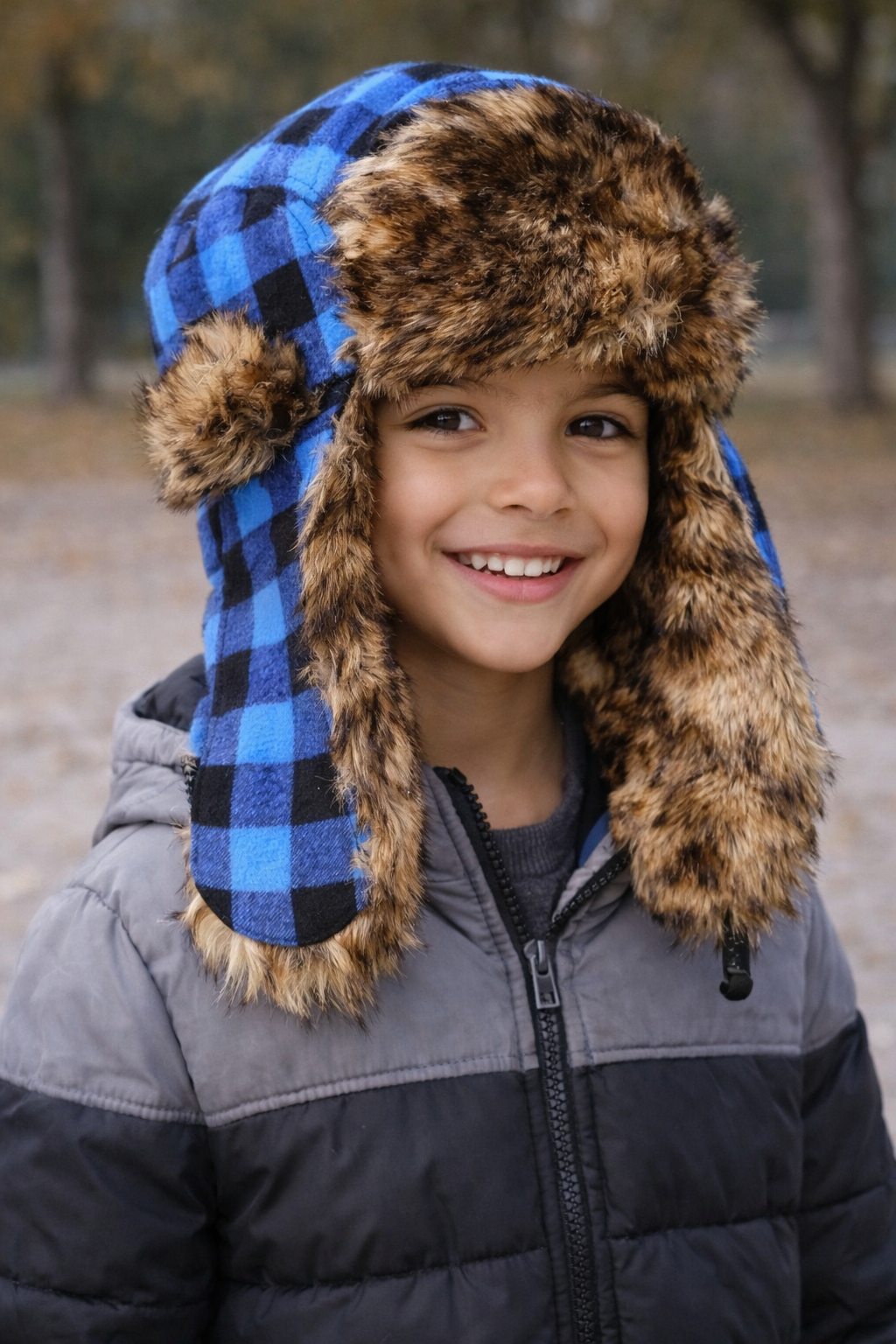 FAUX FUR TRAPPER HAT