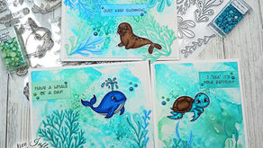 Kat Scrappiness Friends Under the Sea - A Trio of Cards!