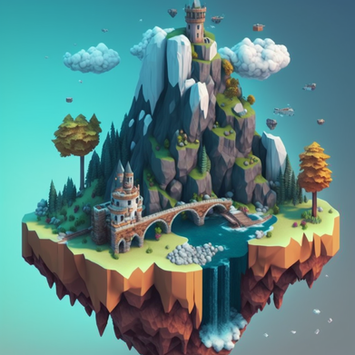 Pinky_isometric_diorama_of_a_floating_island_skull_castle_with__d14b9013-1c79-421f-abb7-10