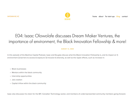 E04: Isaac Olowolafe discusses Dream Maker Ventures, the importance of environment, the BIF & more!
