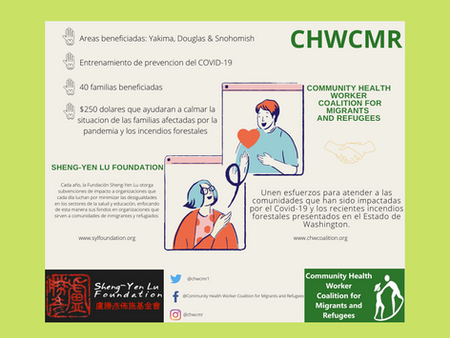 CHWCMR Training and Economic Relief for families affected by wild fire and COVID-19.