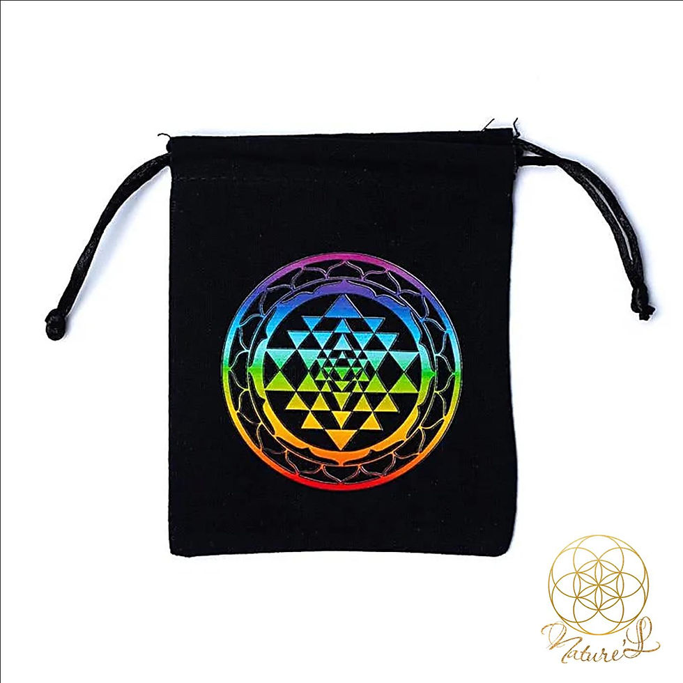 Pochette en coton Sri Yantra, 12x10,5cm, soin-nature-l.com NATURE'L